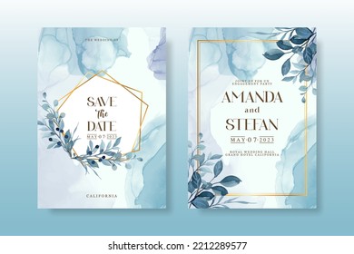 Wedding Invitation Pack With Floral Watercolor