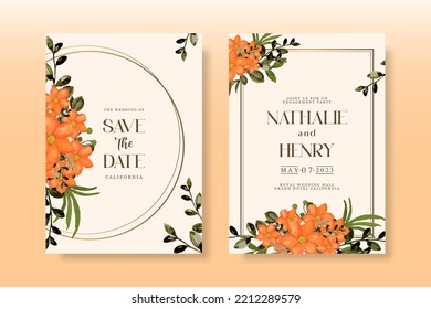 Wedding Invitation Pack With Floral Watercolor