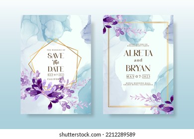 Wedding Invitation Pack With Floral Watercolor