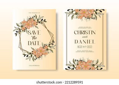 Wedding Invitation Pack With Floral Watercolor