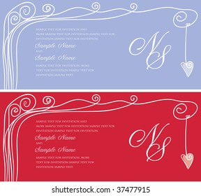 Wedding Invitation Panel heart tree