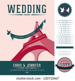Wedding invitation Paris