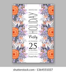 Wedding invitation peony rose ranunculus greenery