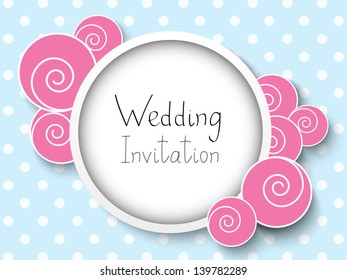 Wedding invitation with place for text