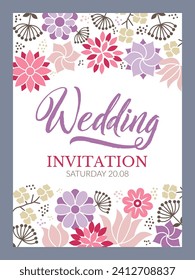 Wedding invitation poster invitation to celebration
