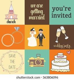 wedding invitation retro style