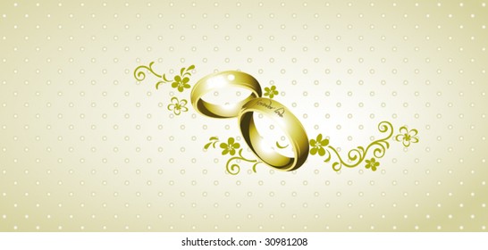 Wedding invitation with rings