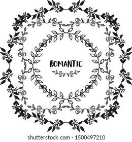 Wedding invitation romantic with artwork of leaf flower frame. Vector