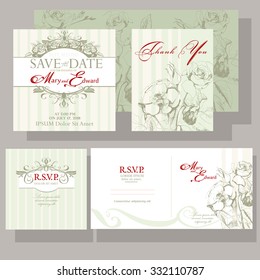 Wedding invitation with roses. Design of the Resource ReSerVation Protocol
