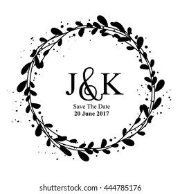 Wedding invitation rustic frame vector 