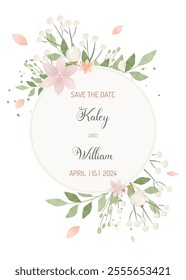 Wedding invitation in rustic and watercolor style Side 1