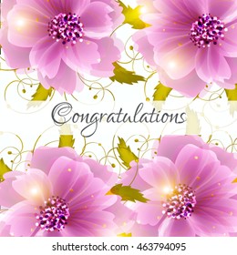 Wedding invitation sample with wreath of beautiful flower and design wording.