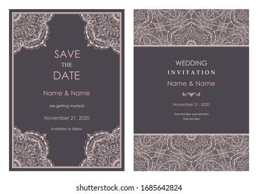 Green Arabic Wedding Invitation Card Front Stock Vector (Royalty Free ...