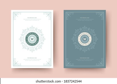 Wedding invitation save the date card template flourishes ornaments vignette swirls. Vintage victorian ornate frame and decoration wedding elegant invite title. Vector illustration.