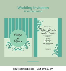 Wedding Invitation, save the date, card template. Clean Wedding invitation with floral decoration design in 