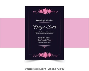 Wedding invitation save the date card flourishes ornaments and Vector illustration. Invitation card, party celebration.