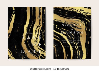 Wedding Invitation and Save The Date CardDesign with Luxury Marble Golden background  pattern. Can be adapt to covers design, RSVP, brochure, Packaging, Magazine, Poster and Greeting cards. 