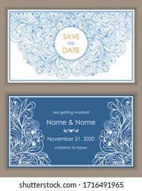 Wedding invitation, save the date cards.  Hand drawn floral doodle background. Flowers Pattern. Retro ornament. Summer ornament. Vector illustration.