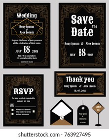 Wedding invitation , Save the date, RSVP card, Thank you card, Table number, Gift tags, Place cards, Respond card. 
