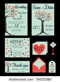 Wedding invitation , Save the date, RSVP card, Thank you card, Table number, Gift tags, Place cards, Respond card.