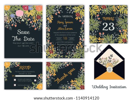 Wedding invitation , Save the date, RSVP card, Thank you card, Table number, Gift tags, Place cards, Respond card. 