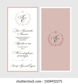 Wedding Invitation save the date thank your card Design template Vector