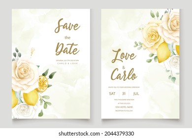 Wedding Invitation, save the date, thank you, rsvp card modern card Design Vector template