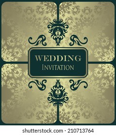 Wedding invitation. Seamless background               