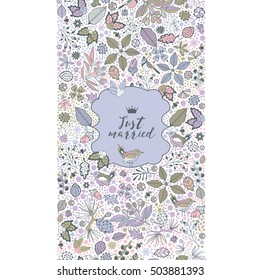 Wedding invitation seamless border. Hand drawing.