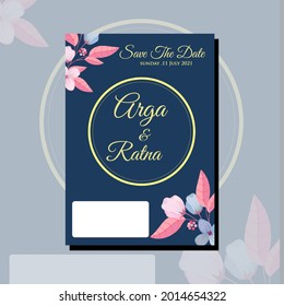 Hochzeitseinladung auf abstraktem und floralem Hintergrund