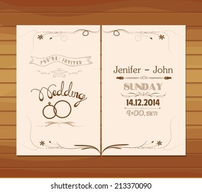 wedding invitation Sketch of retro for design