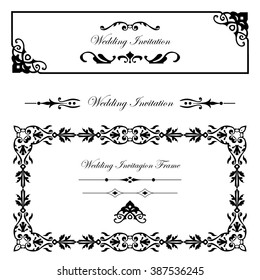 Wedding invitation spiral frame pattern.
