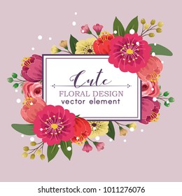 wedding invitation with spring flower