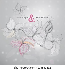 Wedding invitation / Square floral card