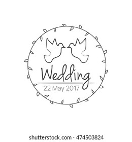 Wedding Invitation Stamp Vector Logo