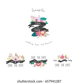 wedding invitation template and banner set