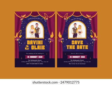 Wedding Invitation Template Caed Illustration