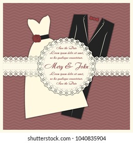 Wedding invitation template card. Editable background color. Wedding invite card