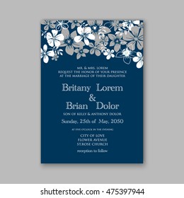 Wedding invitation template or card with tropical floral background Greeting postcard in grunge retro vector Elegance pattern  flower rose illustration vintage chrysanthemum Valentine day Luau Aloha