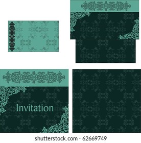 wedding invitation template - complete card set