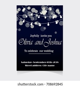 WEDDING INVITATION TEMPLATE DESIGN. Editable vector illustration file.