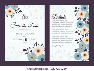 Wedding invitation template with details 