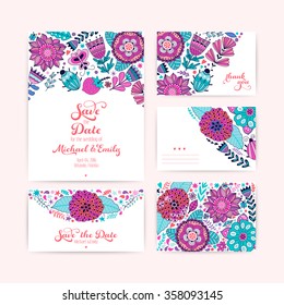 Wedding Invitation Template, invitation, envelope, thank you card, save the date cards. Wedding set. RSVP card. Marriage event. Valentine day design.