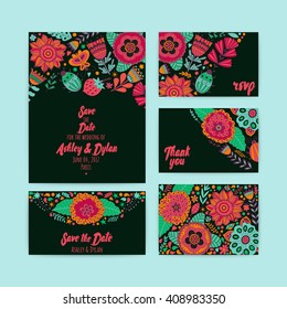Wedding Invitation Template, invitation, envelope, thank you card, save the date cards. Wedding set. RSVP card. Marriage event. Valentine day design