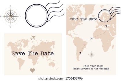 Wedding invitation template examples peony flowers and maps icons celebration holiday wed 