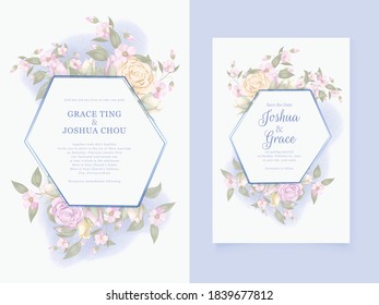 wedding invitation template floral concept