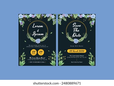Wedding Invitation Template with Floral Element