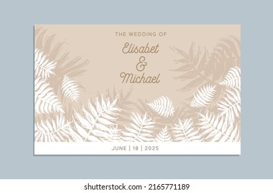 Wedding invitation template, Hand drawn, vector.