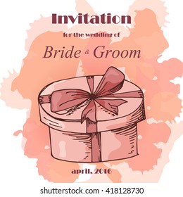 Wedding invitation template with individual concept. Design for invitation, thank you card, save the date card.