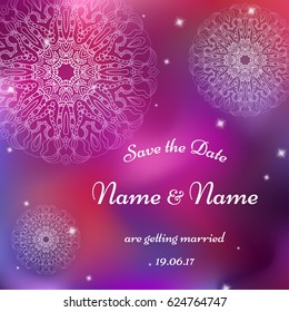 Wedding invitation template with individual concept. Design for invitation, thank you card, save the date card.